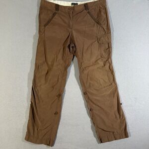 Lands' End Women's‎ Brown Cargo Pants Vented Snap Cuff Pockets Size 12P Outdoors